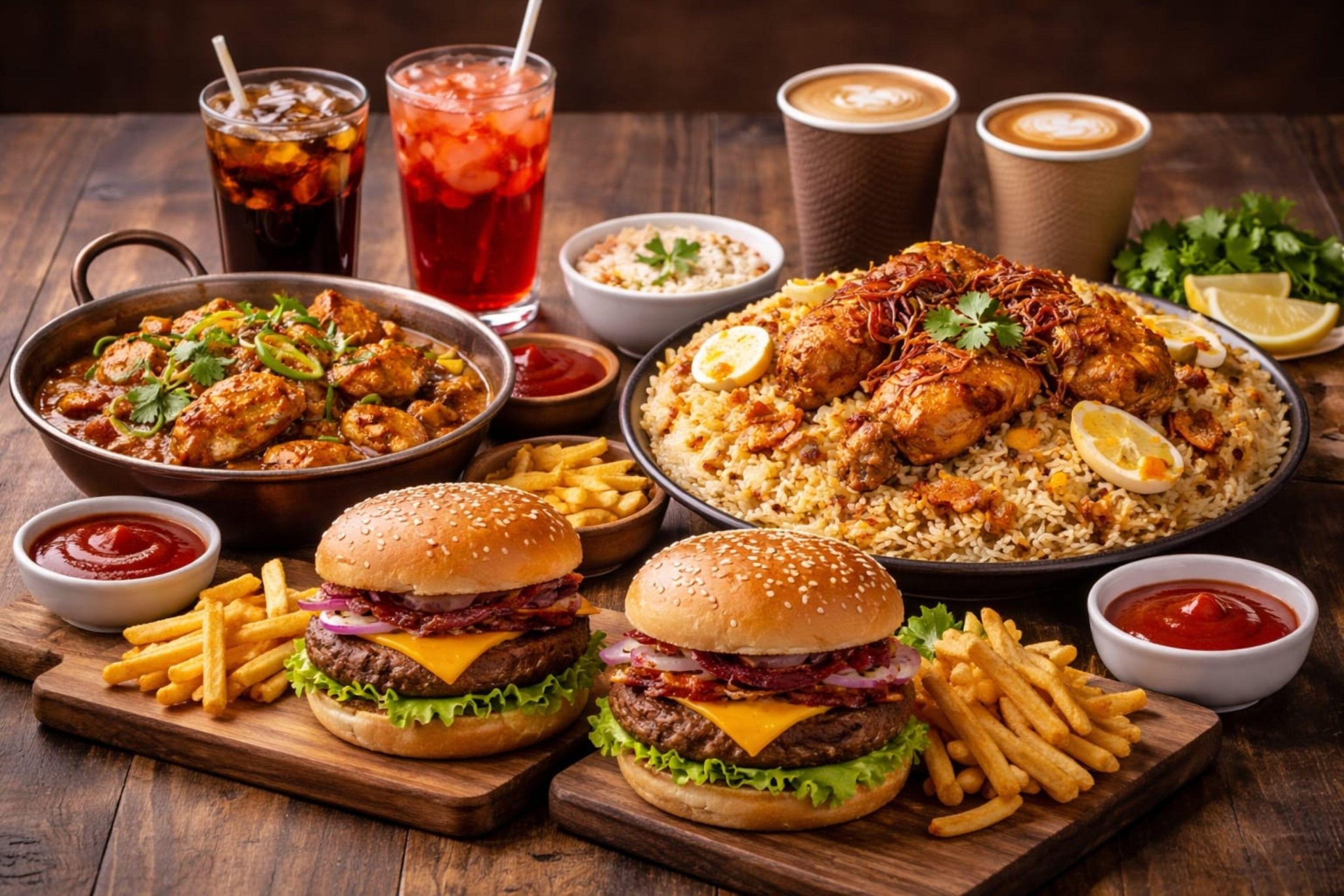 Fresh Bites burgers, biryani and drinks